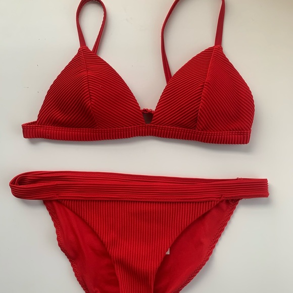 hollister red bikini